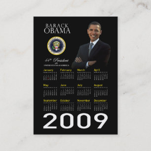 Obama Inauguration Promo Pocket Calendar 2009 Visitekaartje