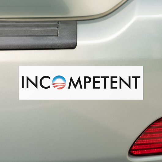 Obama is incompetent bumpersticker (Op auto)