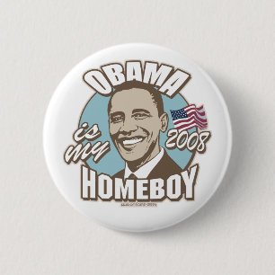 Obama is mijn Homeboy Brown Button