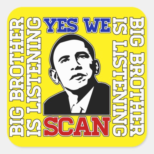 Obama Ja, we scannen Sticker (Voorkant)