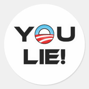 Obama, je liegt ronde sticker