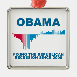 Obama Job Growth Graph Metalen Ornament