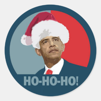 Obama Kerstmis Ho Ho Ho Ronde Sticker