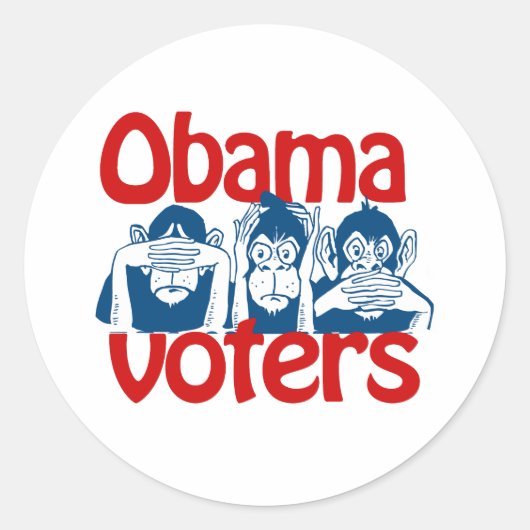 Obama kiezers ronde sticker (Voorkant)