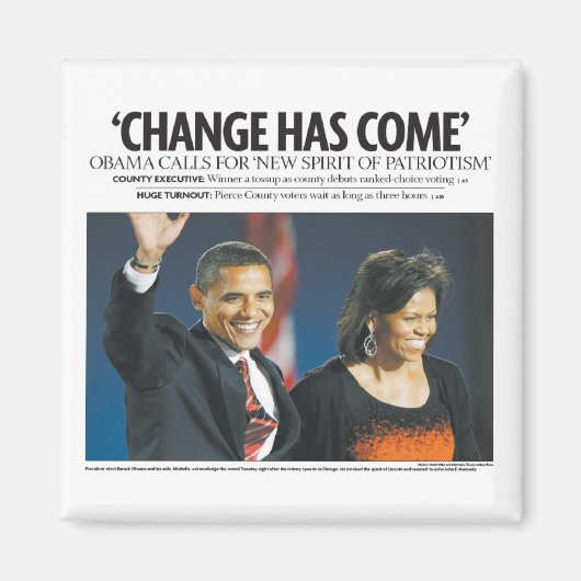 Obama : Le changement est devenu un aimant (Devant)