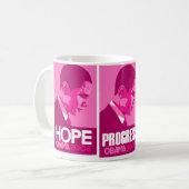 Obama - l'espoir, progrès, changent la tasse rose (Devant gauche)