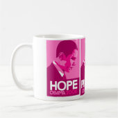 Obama - l'espoir, progrès, changent la tasse rose (Gauche)