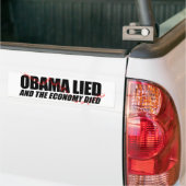 Obama Lied en de Economie stierven Bumpersticker (Op Truck)