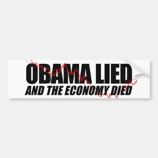 Obama Lied en de Economie stierven Bumpersticker (Voorkant)