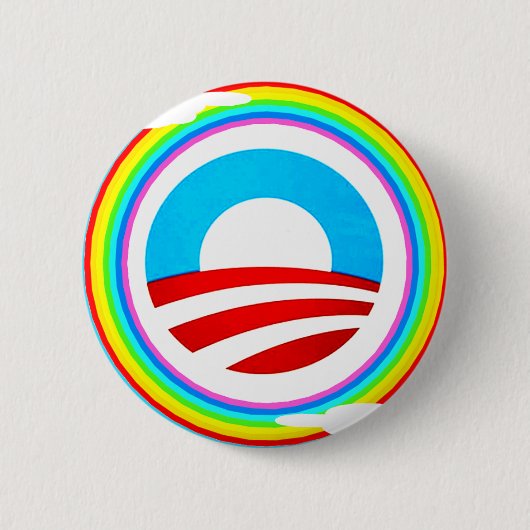 OBAMA LOGO en RAINBOW CIRCLE BUTTON (Voorkant)