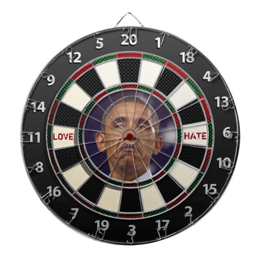 Obama LOVE of HATE Dartbord (Voorkant)
