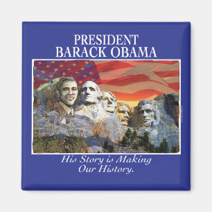 Obama Making History stelt Rushmore Magnet op Magneet