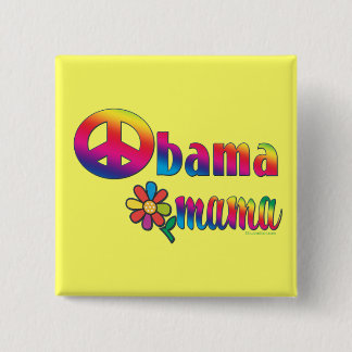 Obama Mama Vierkante Button 5,1 Cm
