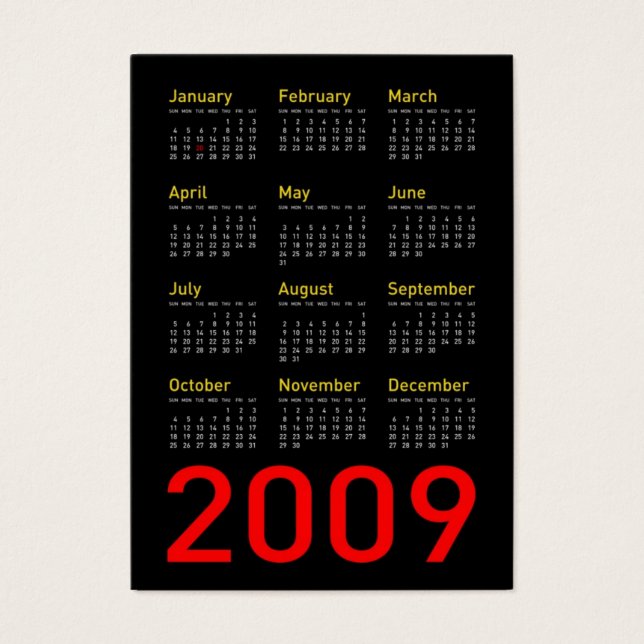 Obama Memorabilia - Calendrier de poche 2009 (Devant)