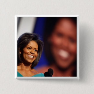 Obama-Michelle Vierkante Button 5,1 Cm