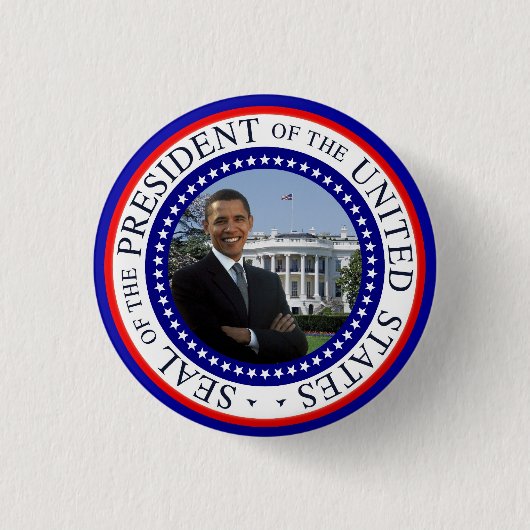 Obama Mini Button - Rood wit en blauw (Voorkant)