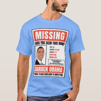 Obama Missende Poster Antitee T-shirt