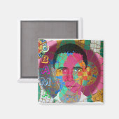 Obama Mosaic Magnet Carré (Recto/Verso)
