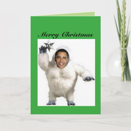 Obama-nable Snowman Christmas Kaart (Voorkant)