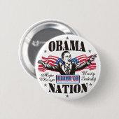 Obama Nation Cartoon Button  (Voorkant /achterkant)