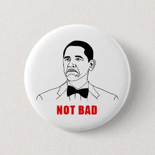 Obama niet slecht meme rage gezichtsveld ronde button 5,7 cm