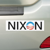 Obama=Nixon Bumpersticker (Op auto)