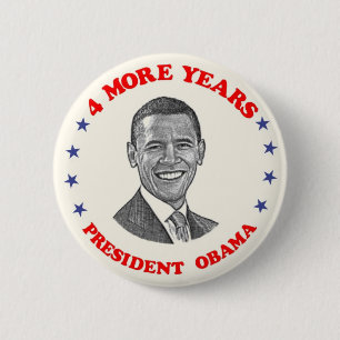 Obama nog vier jaar ronde button 5,7 cm