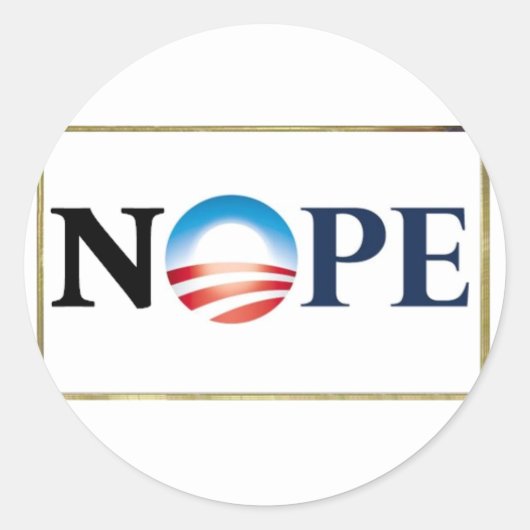 Obama NOPE-Stickers Ronde Sticker (Voorkant)