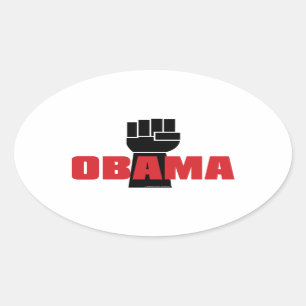 Obama, nu meteen! Zwarte vuist Stickers