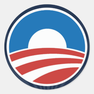 Obama-O Logo met blauw Ronde Sticker