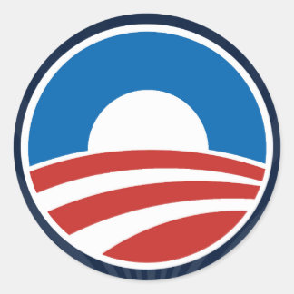 Obama-O Logo met blauw Ronde Sticker