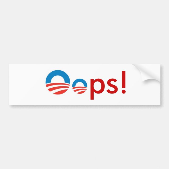 Obama Oeps! Bumpersticker (Voorkant)
