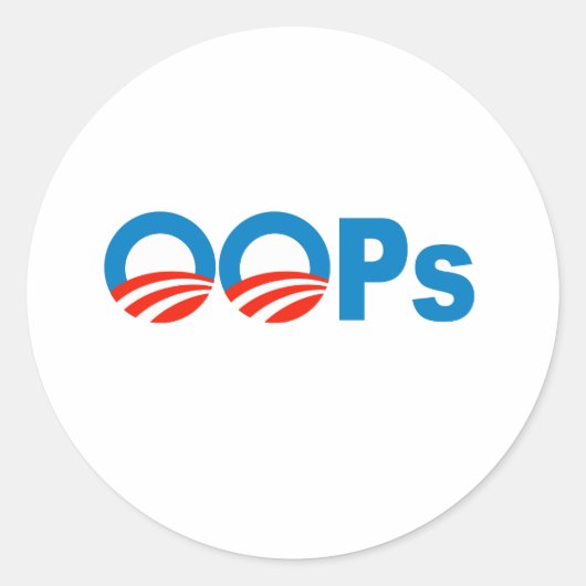Obama oeps ronde sticker (Voorkant)