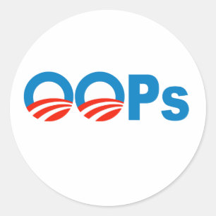 Obama oeps ronde sticker