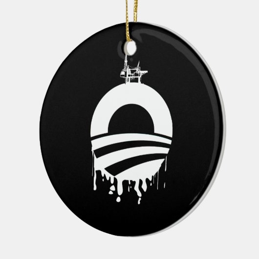 Obama Oil Rig Reverse Keramisch Ornament (Links)