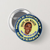 obama onze man , socialist ronde button 5,7 cm (Voorkant /achterkant)