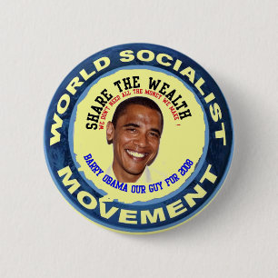 obama onze man , socialist ronde button 5,7 cm