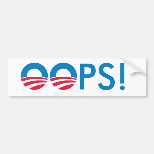 Obama OOPS! Bumpersticker (Voorkant)
