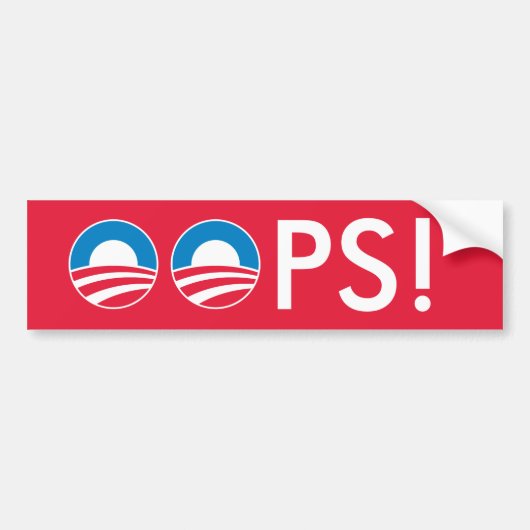 Obama OOPS! Bumpersticker (Voorkant)