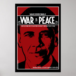 Obama: Oorlog is vrede Poster