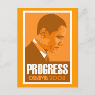Obama - Oranje Briefkaart van Progress donker