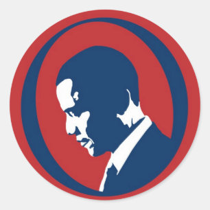 Obama over de bio-Sticker Ronde Sticker