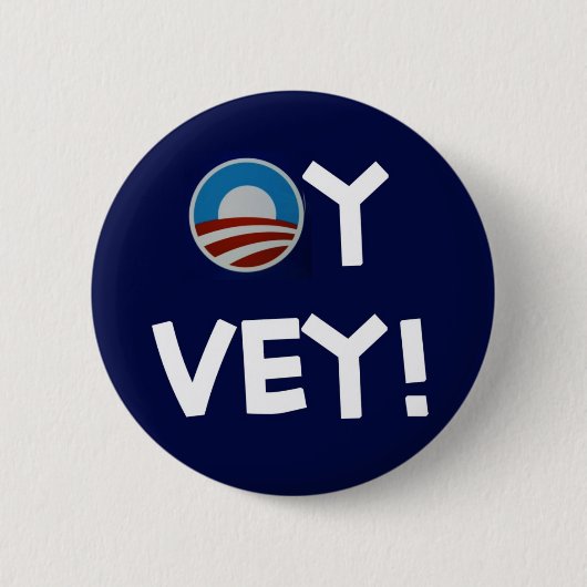 obama oy vey ronde button 5,7 cm (Voorkant)