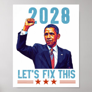 Obama Patriottische 2028 Politieke Protestbijeenk Poster
