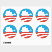 Obama Pinocchio Logo Ronde Sticker (Vel)