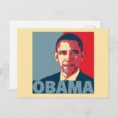 OBAMA POP ART BRIEFKAART (Voorkant / Achterkant)