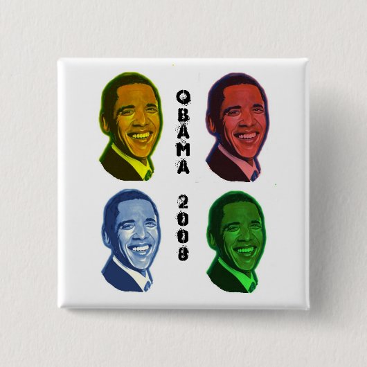 Obama Pop Art Vierkante Button 5,1 Cm (Voorkant)