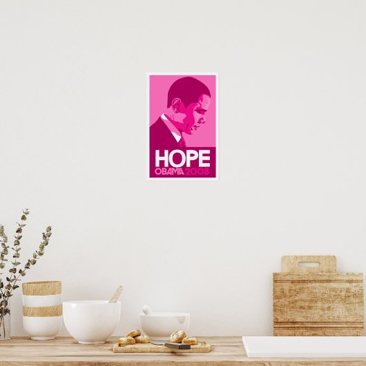 Obama - Poster rose foncé Hope (Cuisine)