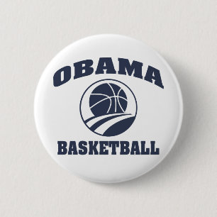Obama premium basketbal-knop ronde button 5,7 cm