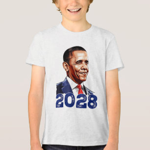 Obama President 2028 Obama 1 Tri-Blend Shirt